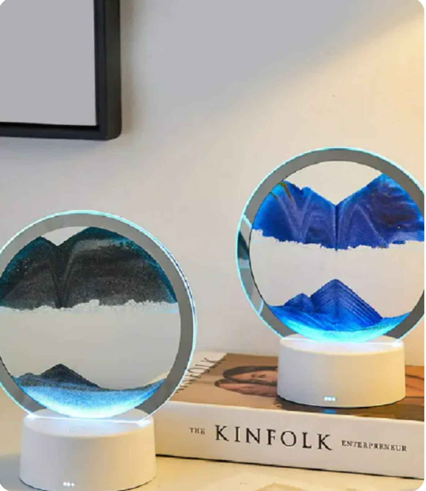 Luminous Hourglass with Sand Painting