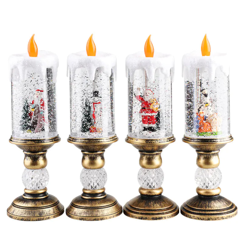 Christmas Candle Lights - Crystal Snowfall Decoration